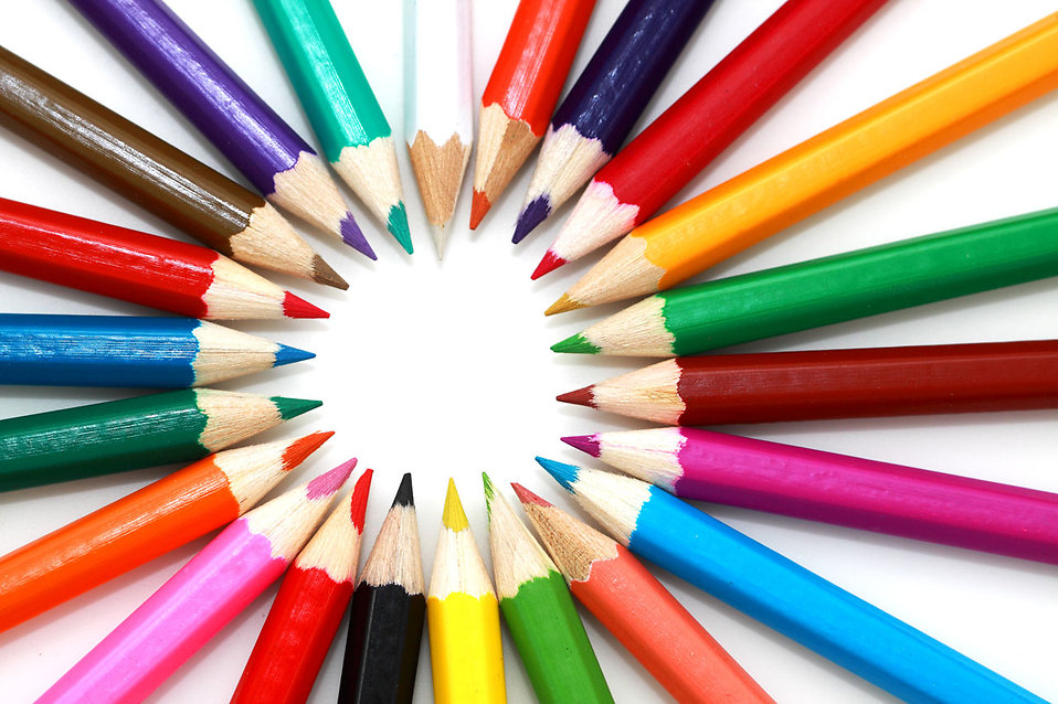 Colored Pencils in a circle