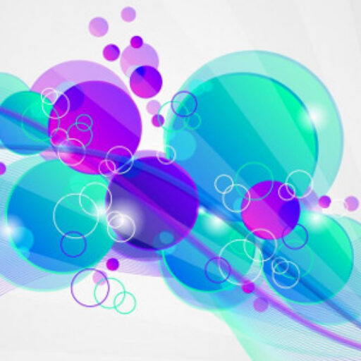 Abstract art of blue and purple circles
