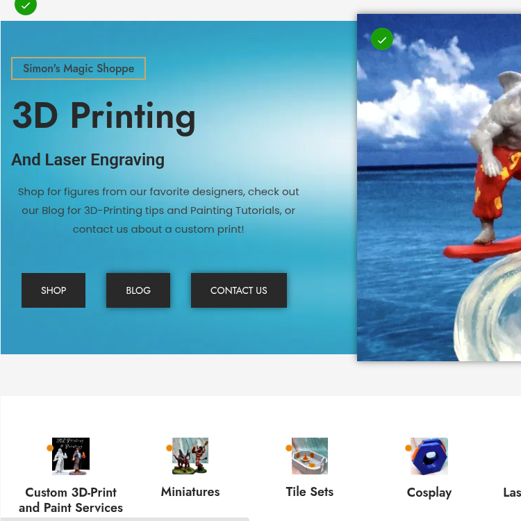 A screenshot of a website for a 3D Printing Company